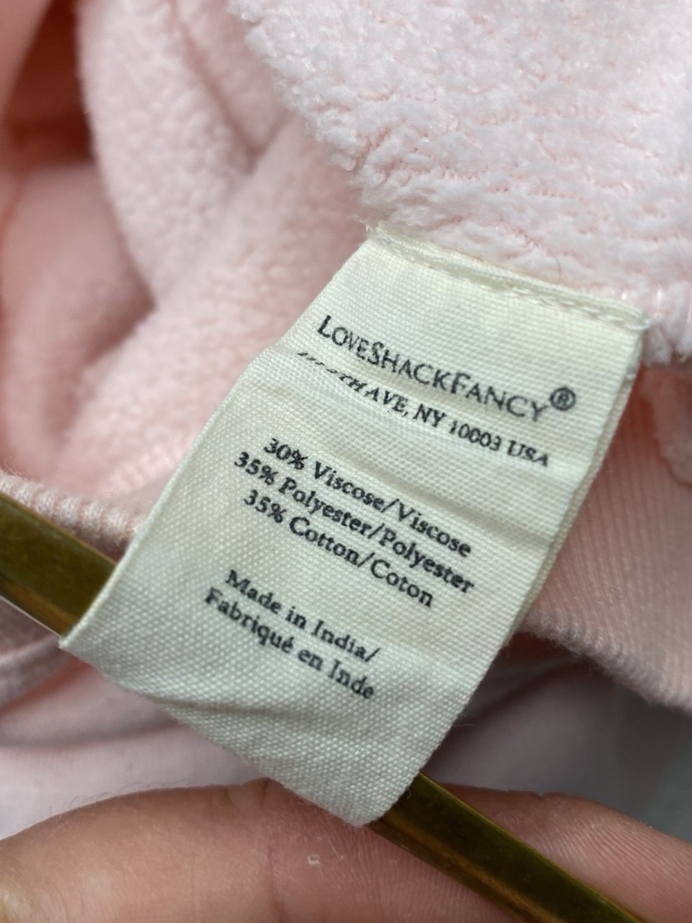 LoveShackFancy LA Light Pink Pullover Sweatshirt Size M/L Boho Surf Beach - Picture 9 of 11
